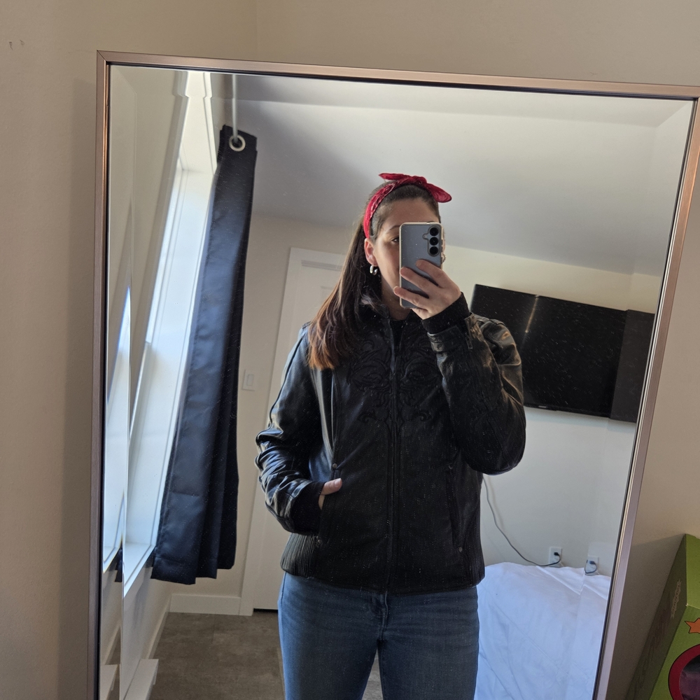 Genuine Leather Moto Jacket – Screaming Eagle | Fitted, Lined, Reflective Detail